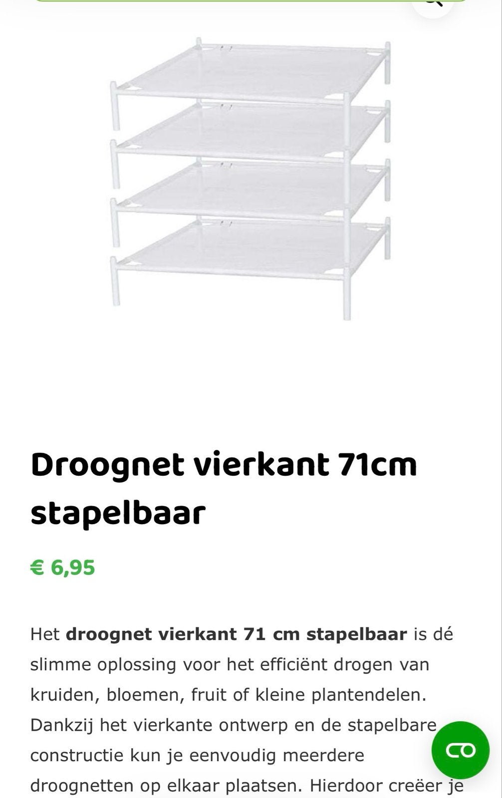 Stapelbaar Droognet Vierkant 71cm. 30 stuks nieuw !, Ophalen of Verzenden, Nieuw, Overige typen