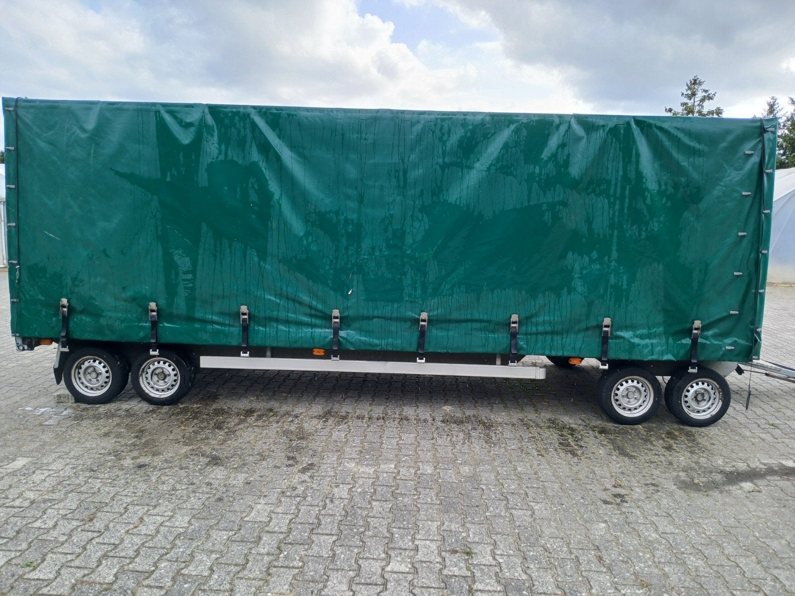 Unieke 4 asser Orbons huif aanhangwagen, Auto diversen, Ophalen, Gebruikt