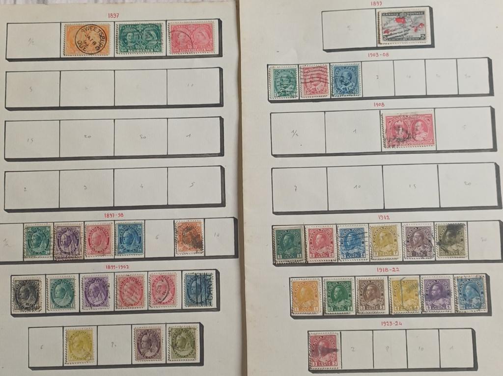 Canadese postzegels 1897-1924, gestempeld en postfris, Ophalen of Verzenden, Buitenland