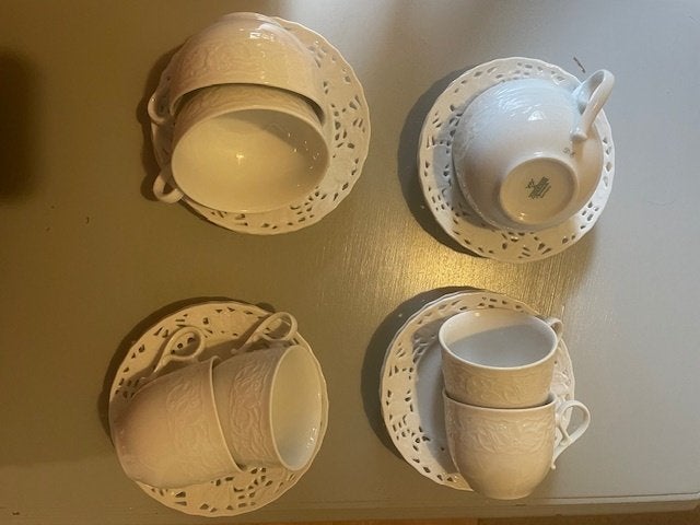 Mitterteich Bavaria D.E. 4 koffie- en 4 theekopjes, Ophalen, Overige merken, Vintage, Zo goed als nieuw