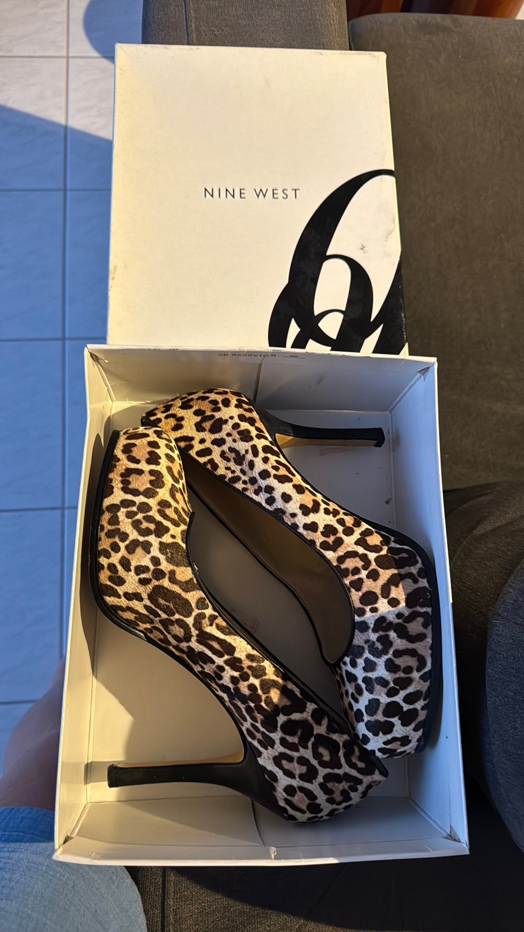 Nine west leopard schoenen 43/43.5, Ophalen of Verzenden, Zo goed als nieuw, Bruin