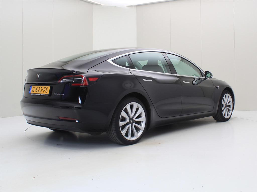 Tesla Model 3 Long-Range AWD 351pk 75 kWh 84.8% SoH [ AUTOPI, Auto's, Tesla, Automaat, Zwart, Multifunctioneel stuurwiel, Zwart