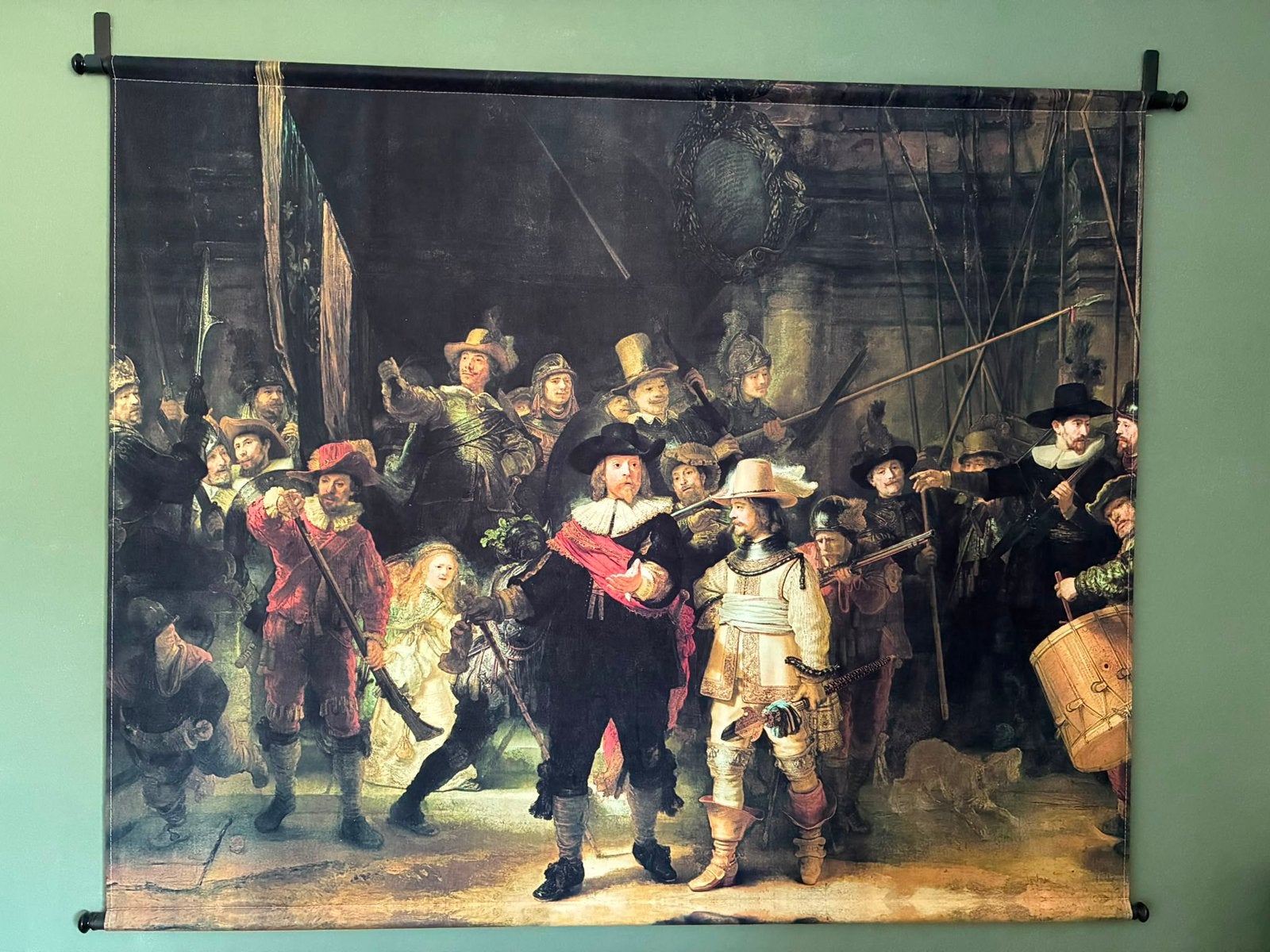 Wandkleed van de Nachtwacht, Ophalen