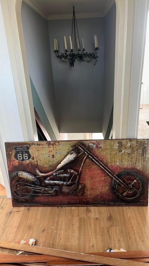 Metalen 3D schilderij route 66, Huis en Inrichting, Woonaccessoires | Schilderijen, Tekeningen en Foto's, Ophalen, Zo goed als nieuw
