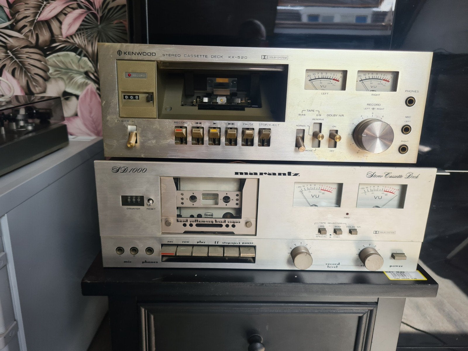 2 vintage cassettedeck, Marantz en Kenwood, Audio, Tv en Foto, Cassettedecks, Ophalen, Marantz