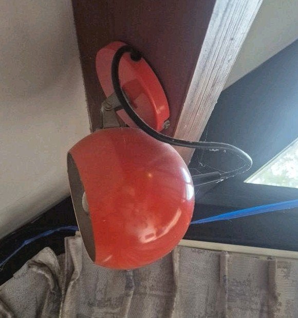 spotlamp vintage oranje, Zo goed als nieuw, Minder dan 100 cm, Metaal, E27 (groot)