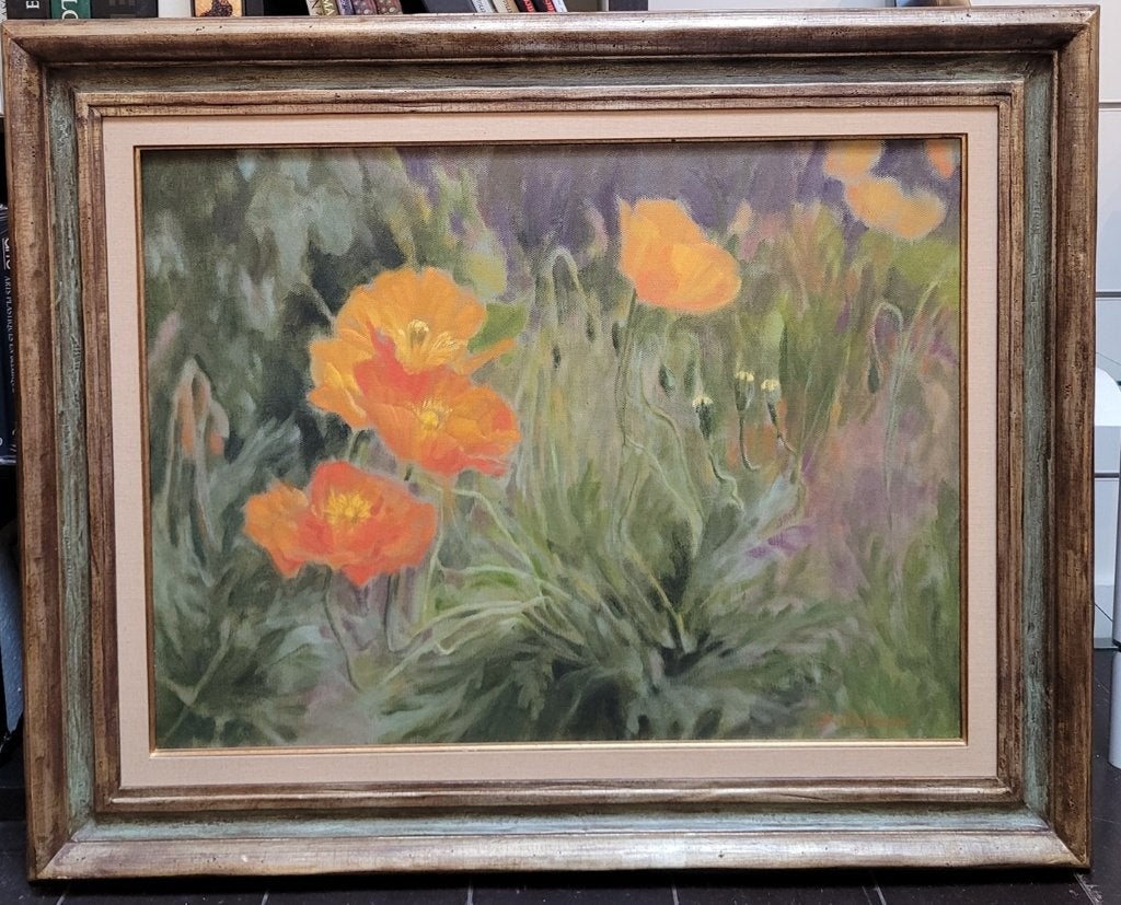 Hans KITSLAAR, oranje papavers, Antiek en Kunst, Doek, Olieverf, Origineel werk, Ophalen