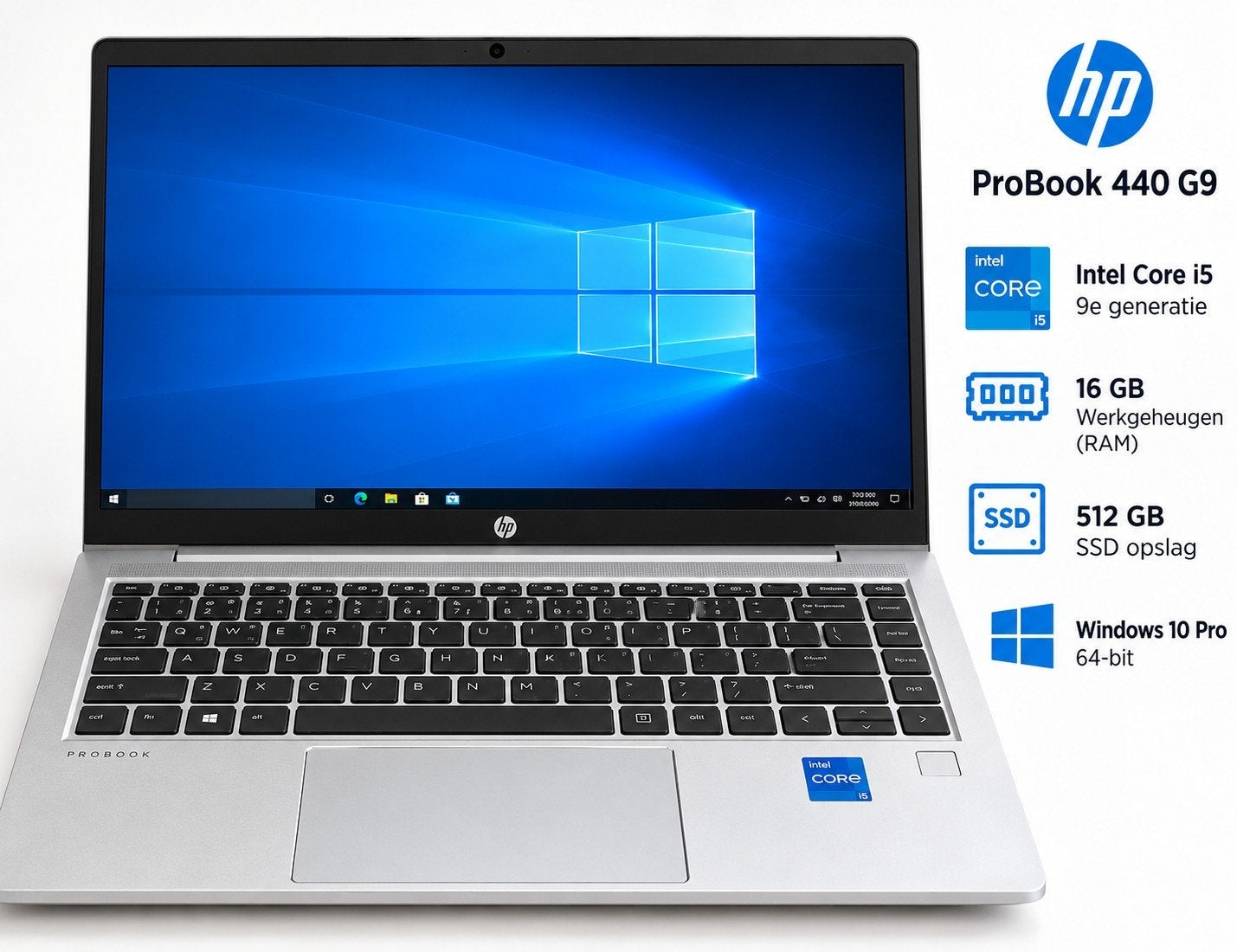 HP ProBook 440 G9 | Intel Core i5 | 16GB RAM | 512GB SSD |, 2 tot 3 Ghz, Qwerty, HP ProBook, .