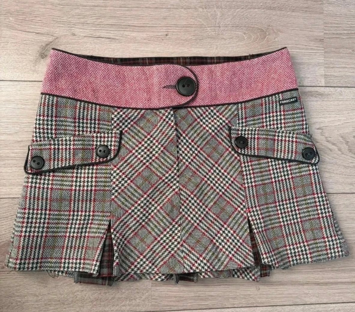 Y2k vintage geruite mini rokje forecast maat s, Bruin, Ophalen of Verzenden, Zo goed als nieuw, Maat 36 (S)