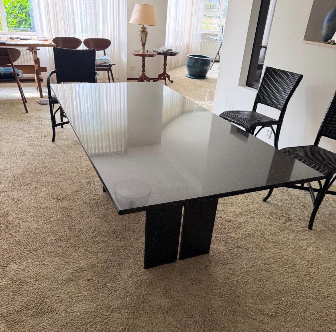 Kwalitatief zware granieten tafel tuintafel eettafel design, Huis en Inrichting, Tafels | Eettafels, Ophalen, 200 cm of meer, 50 tot 100 cm