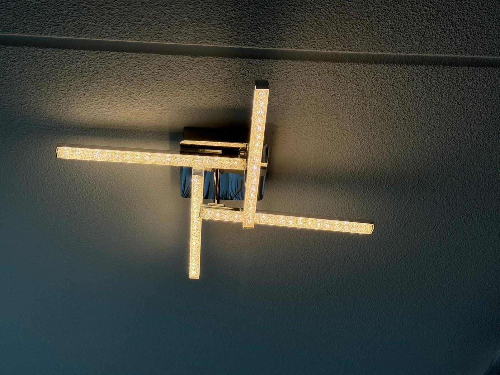 Lindby LED plafondlamp, RGB 4-lamps chroom, Ophalen, Inclusief lichtbron, Zo goed als nieuw, Plafondlamp