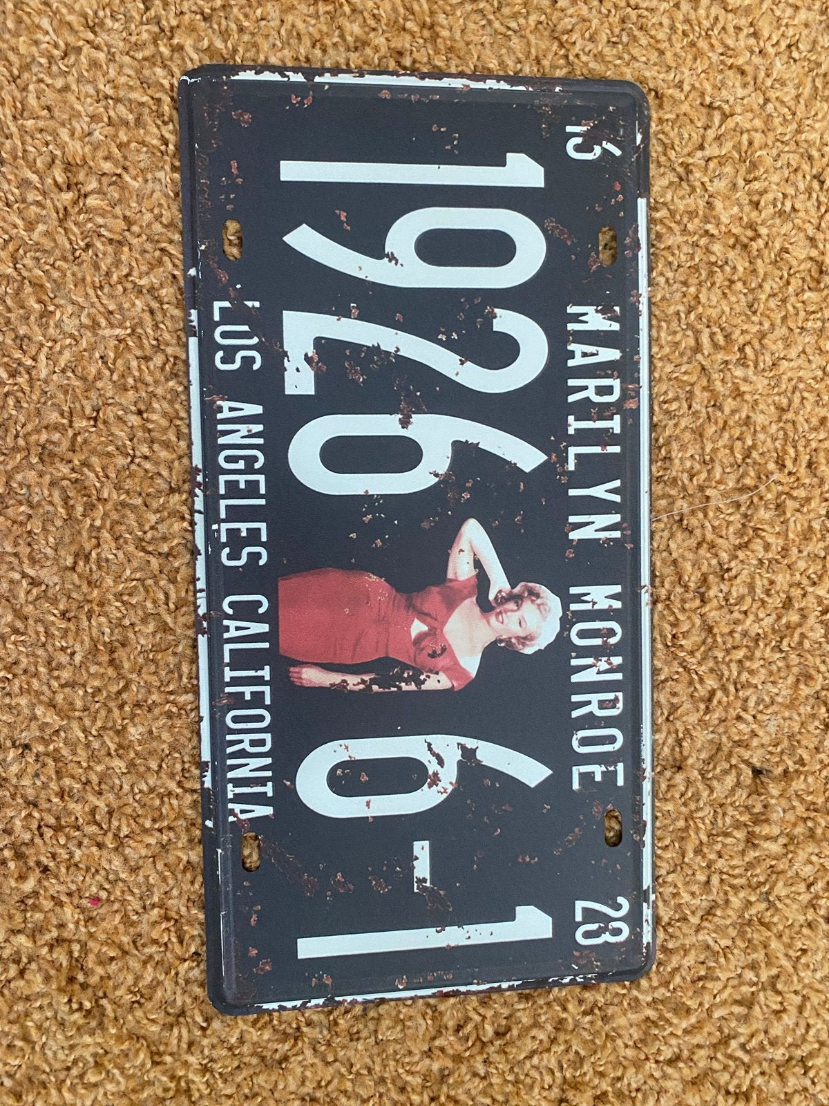 Marilyn Monroe nummerbord decoratie 30x15 cm, Vintage, Meerkleurig, Nieuw, Ophalen of Verzenden
