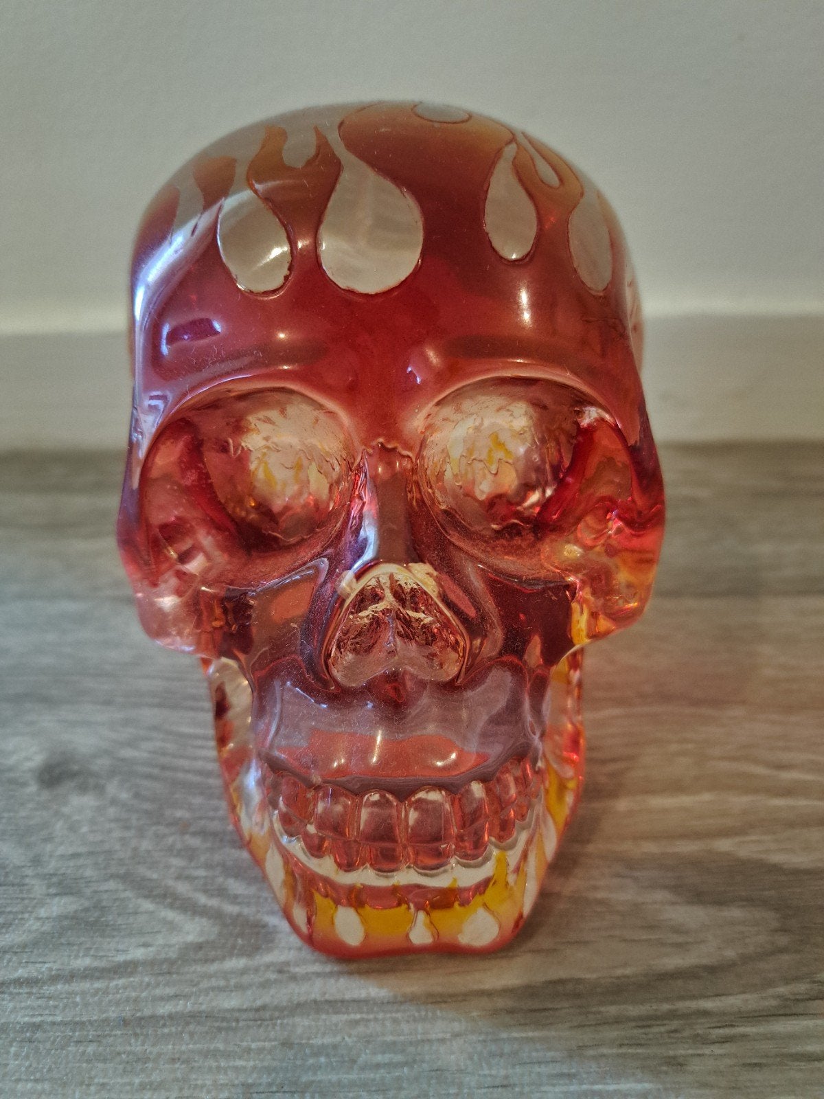 Glazen vlamirige doodskop SKULL, Ophalen, Meerkleurig, Overige stijlen, Zo goed als nieuw