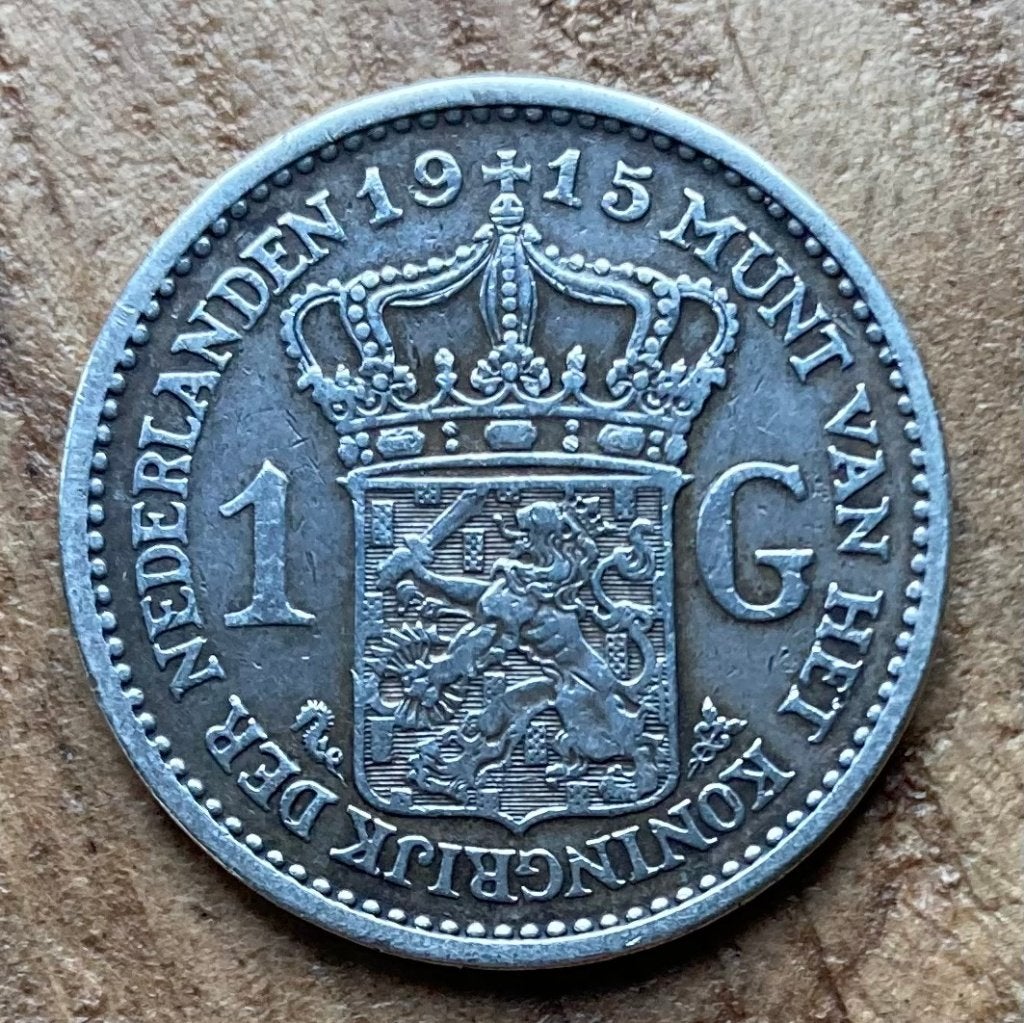1 gulden 1915 Wilhelmina, Ophalen, 1 gulden, Zilver, Koningin Wilhelmina