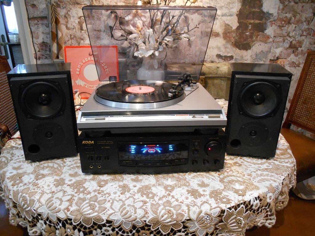 Vintage set onkyo platenspeler met versterker en speakers, Losse componenten, Zo goed als nieuw, Speakers, Ophalen