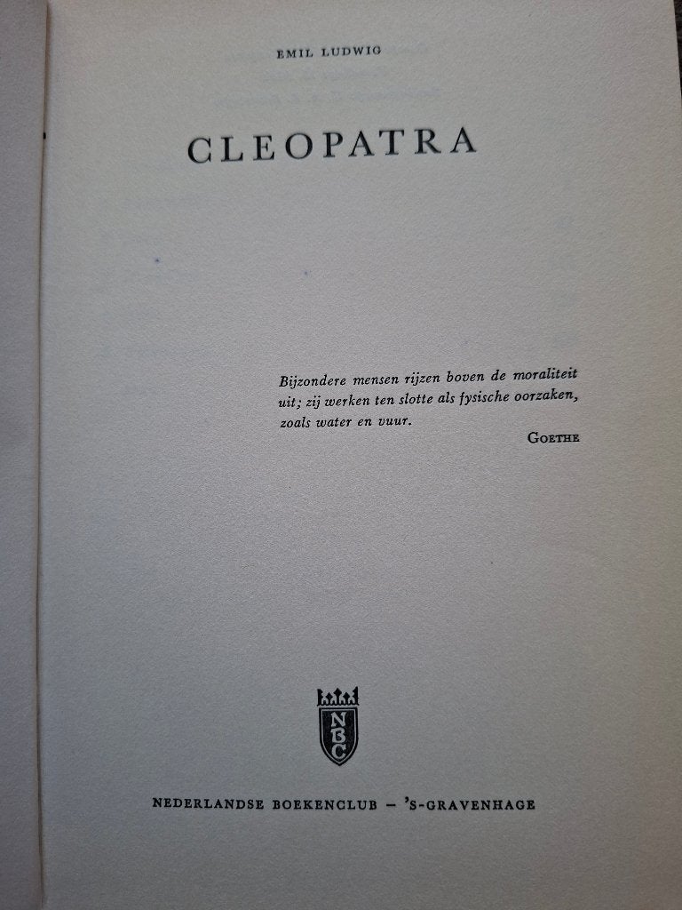Cleopatra/ Emil Ludwig/historische biografie/1937, Boeken, Verzenden, Gelezen, Emil Ludwig