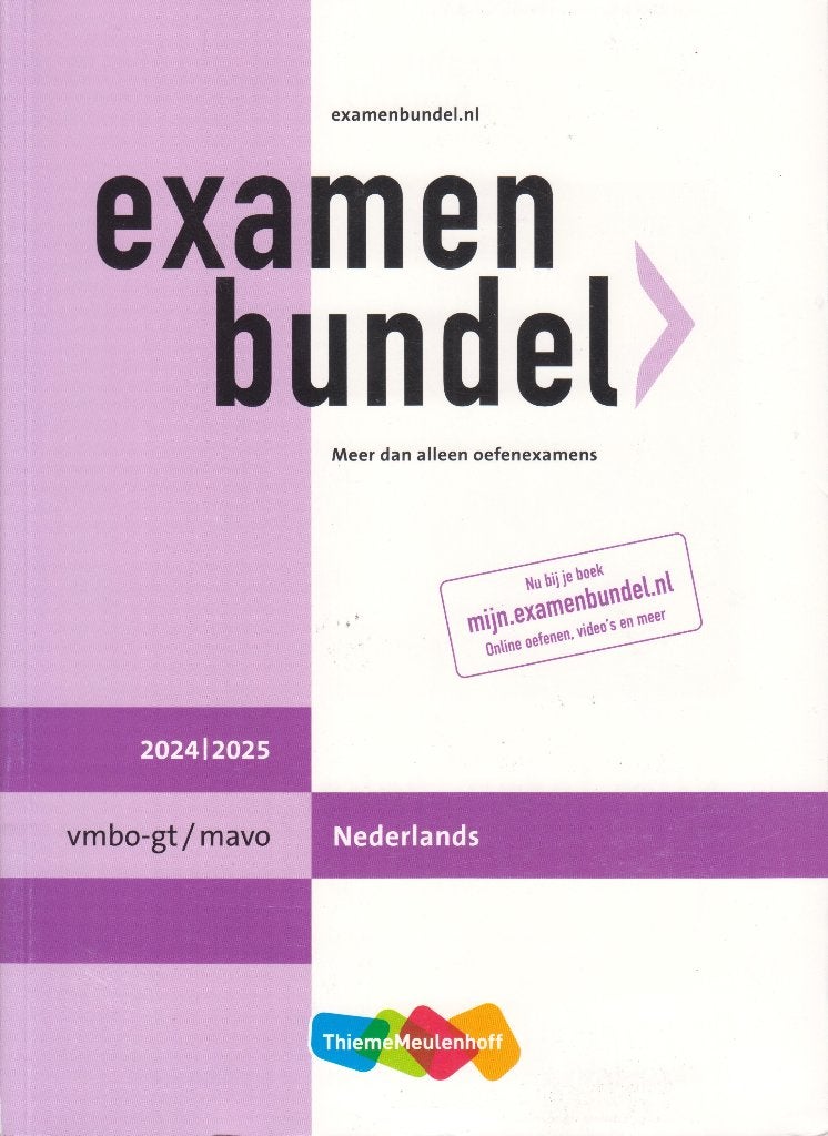 Examenbundel Nederlands VMBO-GT/MAVO 2024-25 ALS NIEUW, VMBO, ThiemeMeulenhoff, Ophalen of Verzenden, Zo goed als nieuw