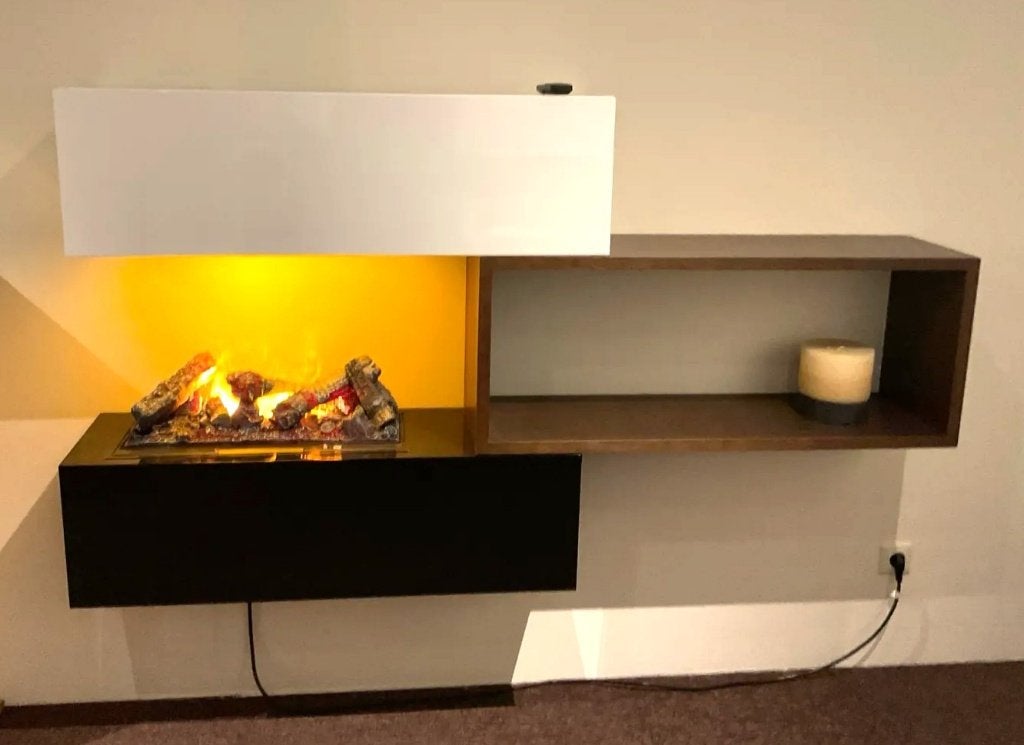 3-delig Wandmeubel Dimplex Stack met Waterdampcassette 600NH, Ophalen of Verzenden, Zo goed als nieuw, Hangende haard, Elektrische haard