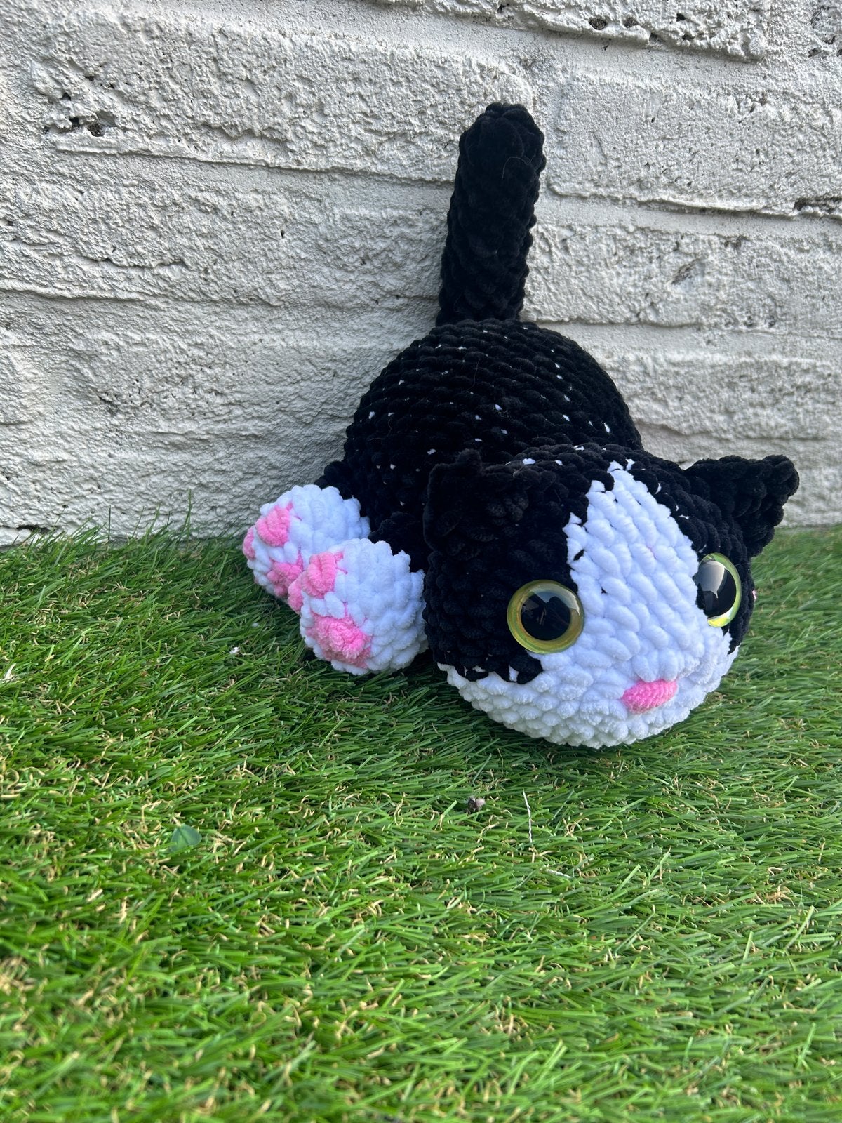 Gehaakte knuffel kat - Zwart/Wit, Overige merken, Nieuw, Zwart, Kat