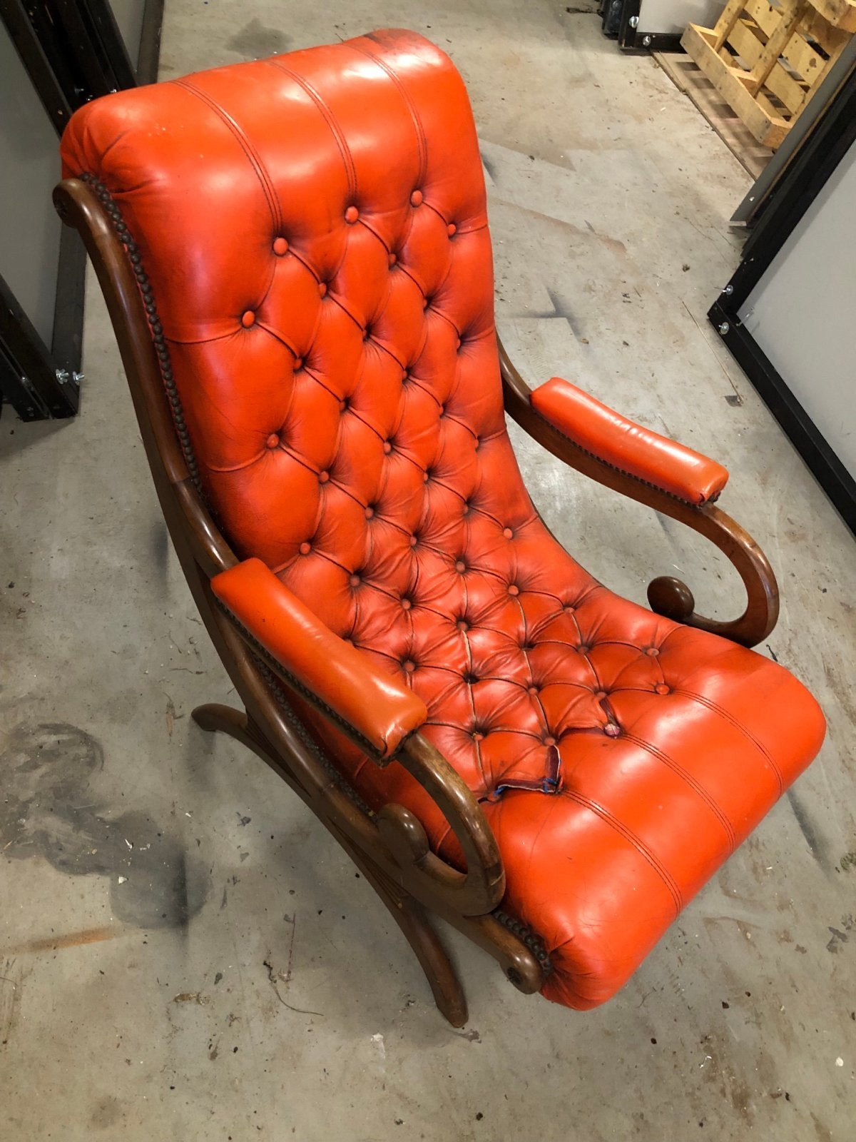 Vintage Chesterfield Leer, Ophalen of Verzenden