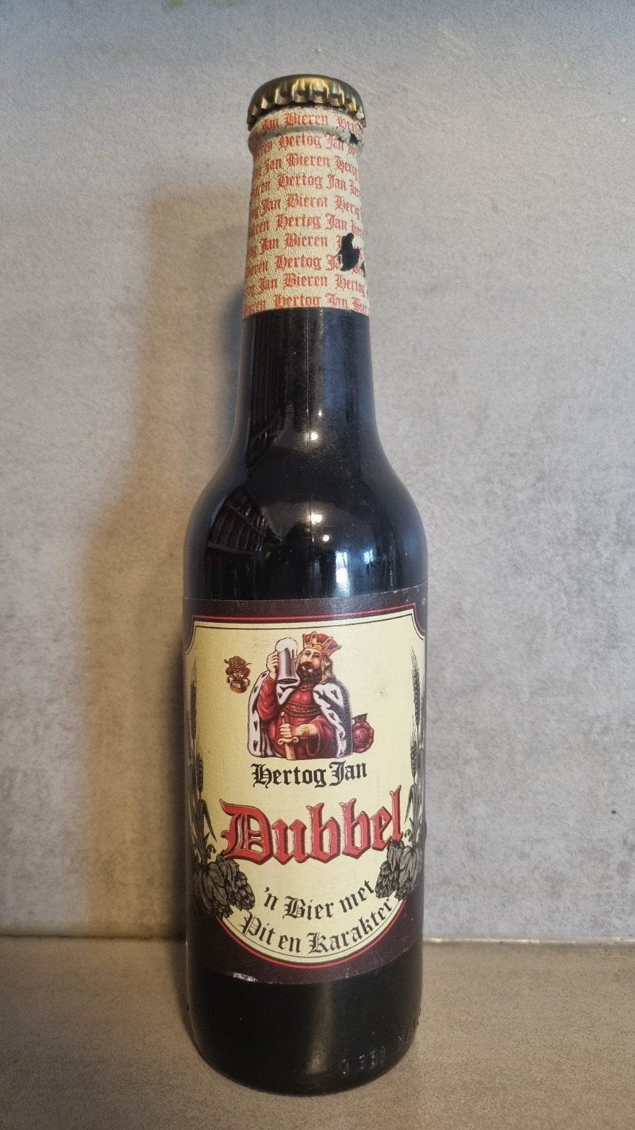 Hertog Jan Dubbel '90 met tht '93 - Arcense SBB, Arcen, Ophalen of Verzenden, Zo goed als nieuw, Flesje(s), Hertog Jan