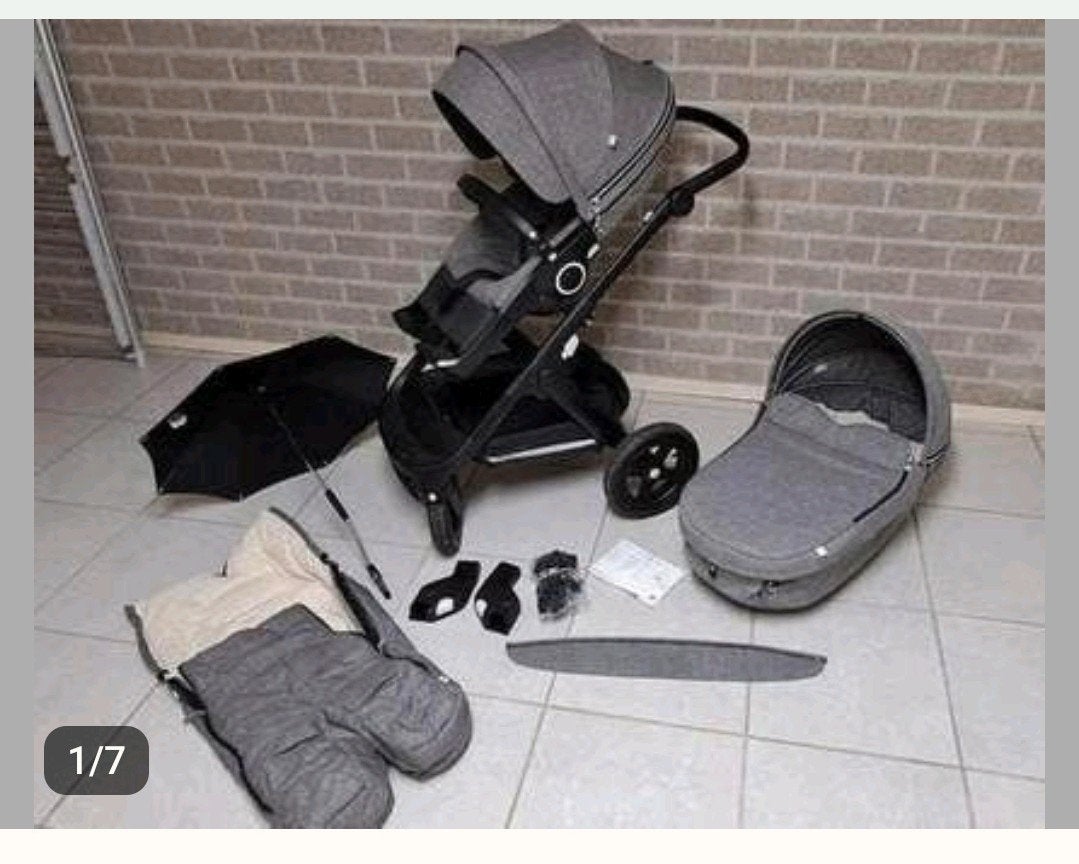 Stokke Trailz kinderwagen met reiswieg en accessoires, Gebruikt, Combiwagen, Met reiswieg, Ophalen