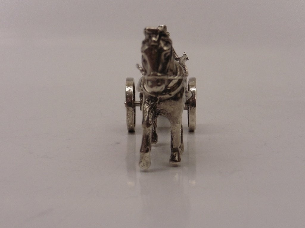 Zilveren miniatuur Boomstamkar                          Z422, Ophalen of Verzenden, Zilver