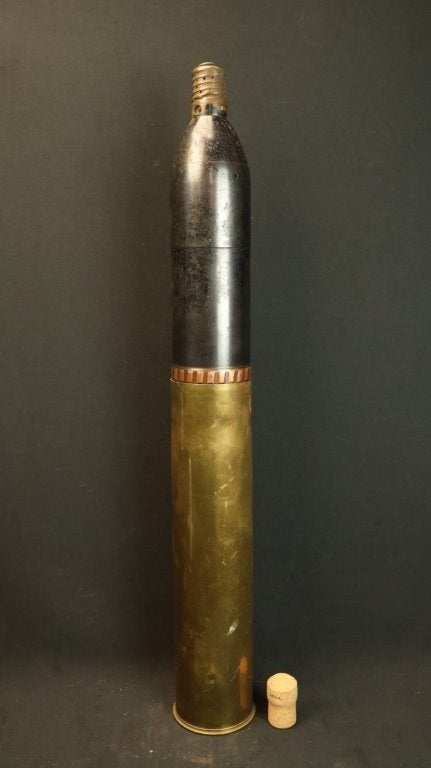 WO1 Franse 75mm compleet LEEG, Verzamelen, Ophalen of Verzenden, Landmacht, Overige gebieden, Hulzen of Bodemvondsten