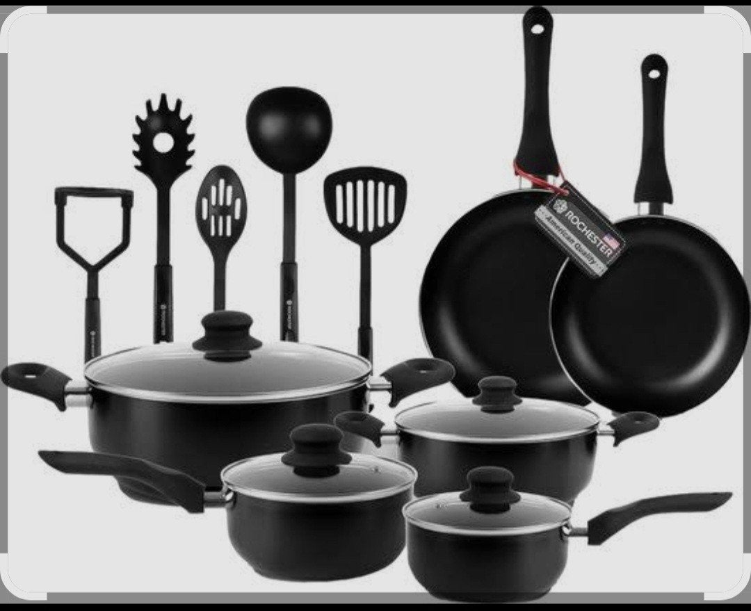 Rochester pannenset  Aluminium zwart 7 delig . Nieuw!, Huis en Inrichting, Keuken | Potten en Pannen, Ophalen, Nieuw, Pannenset