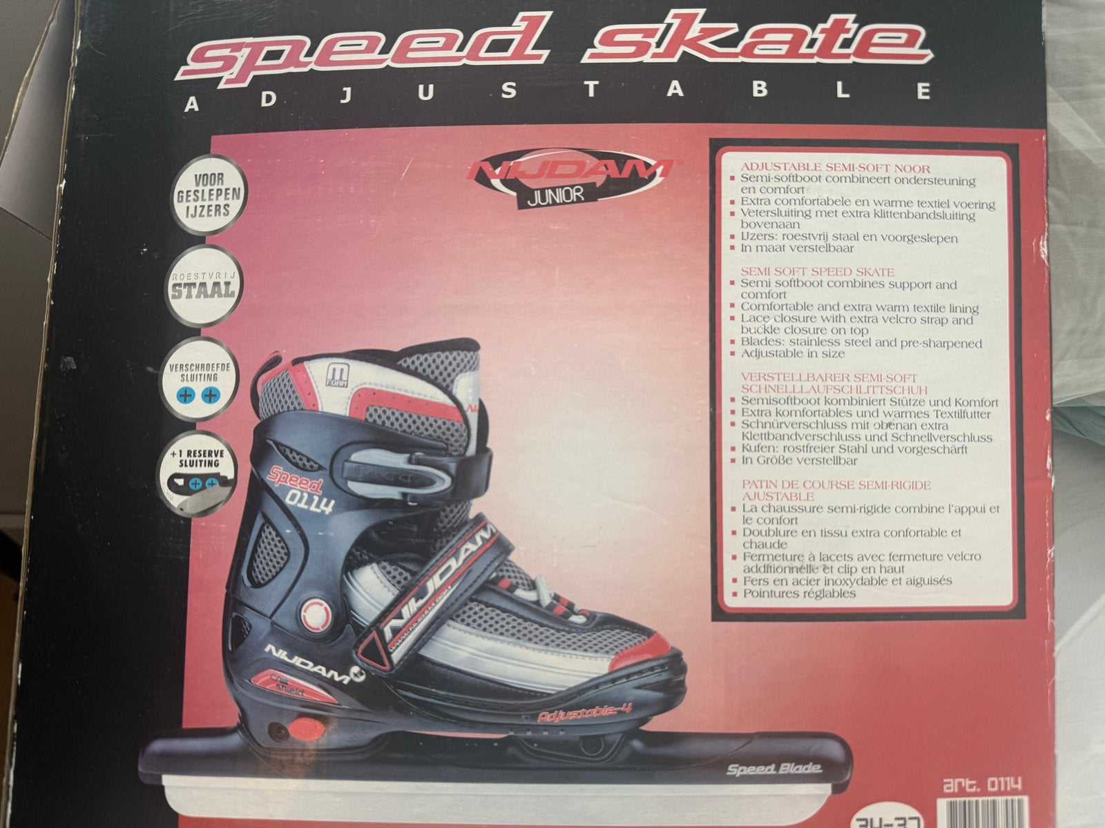 Nijdam verstelbare noren schaatsen maat 34-37, Ophalen, Gebruikt, Noren, Nijdam