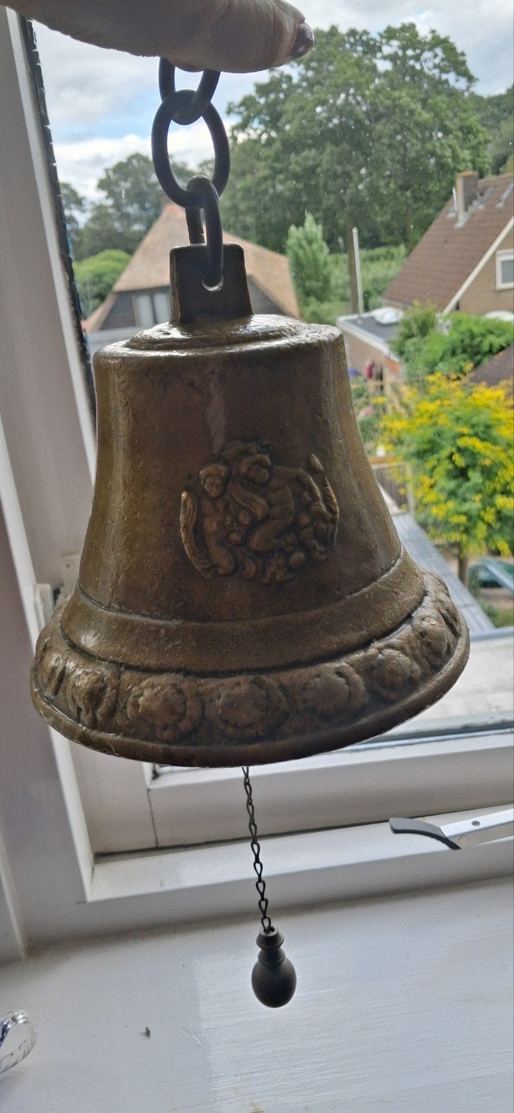 Mooie oude bronzen bel, Antiek en Kunst, Antiek | Koper en Brons, Ophalen of Verzenden, Brons