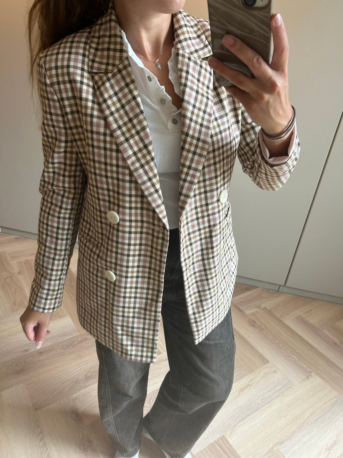 Primark Geruite Blazer - Maat S, Zo goed als nieuw, Jasje, Maat 34 (XS) of kleiner, Meerkleurig
