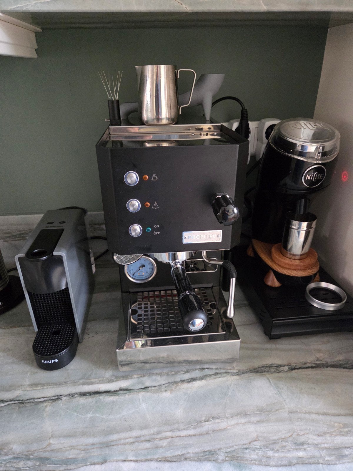 Profitec Go Espresso Machine met uitgebreide accessoires, Espresso apparaat, Ophalen of Verzenden, Zo goed als nieuw, 2 tot 4 kopjes