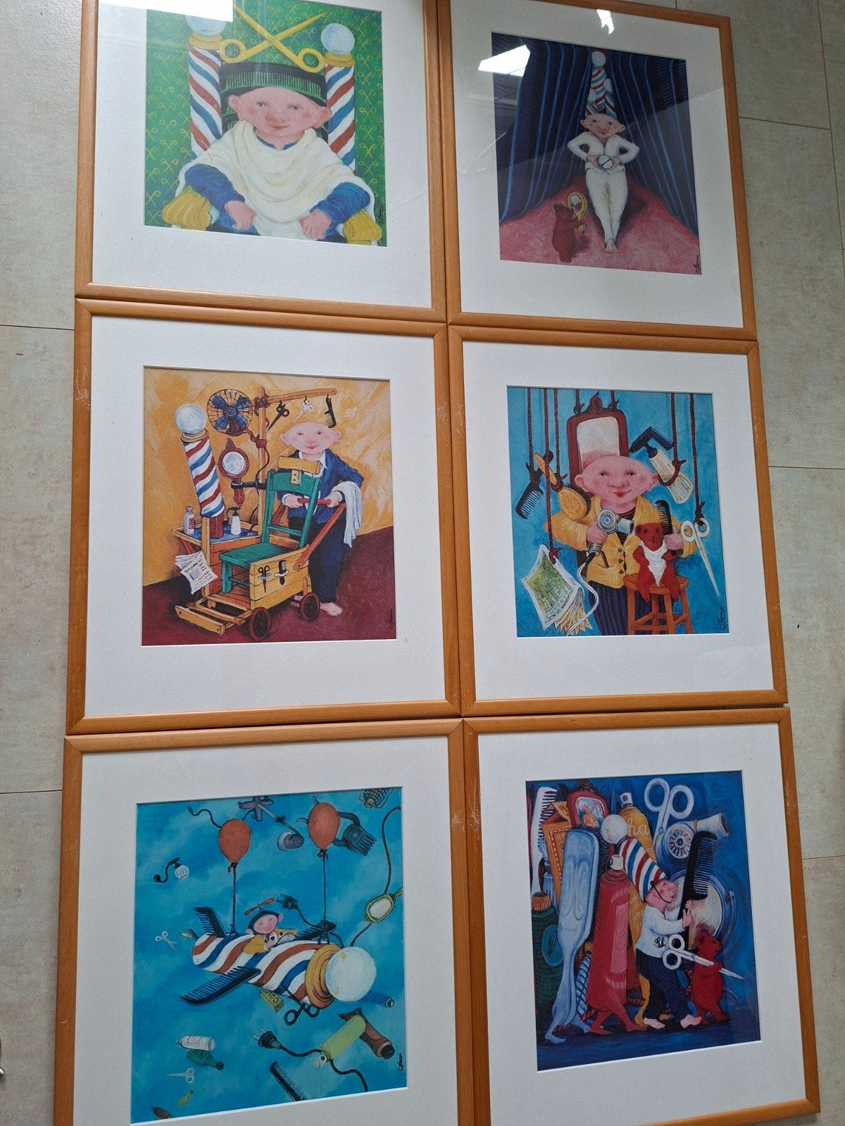 Serie zeefdrukken bij meesterkapper en kunstenaar C.Jamin, Antiek en Kunst, Ophalen