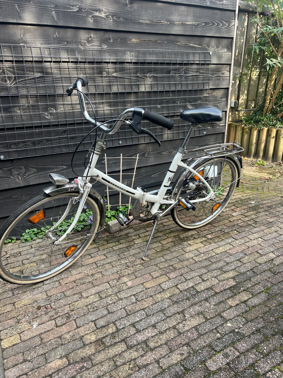 Peugeot NS Vouwfiets Retro Wit - 3 Versnellingen, 20 inch of meer, Gebruikt, Versnellingen, Totaal opvouwbaar