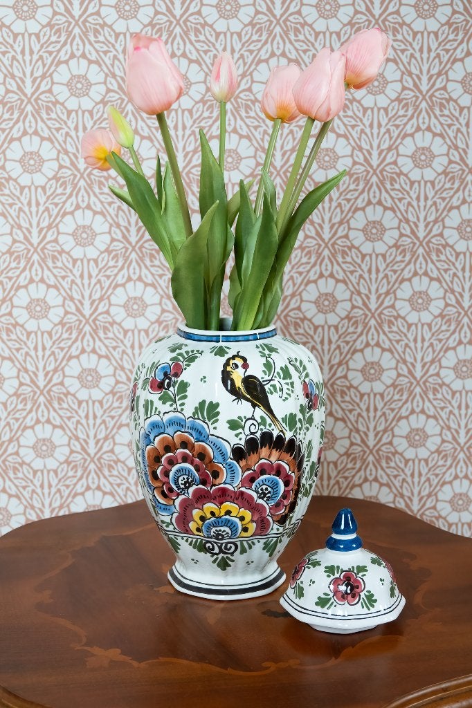Delfts blauw vaas vintage gekleurd, Ophalen of Verzenden
