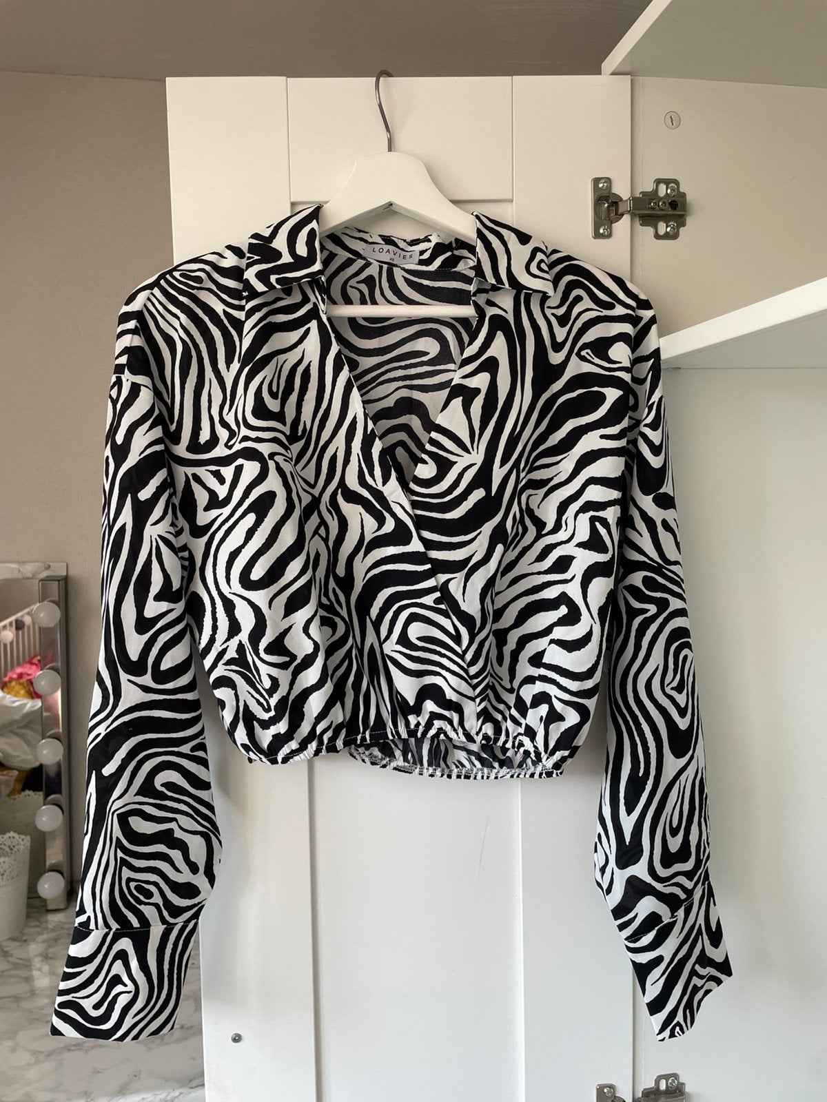 Blouse zebra zwart met wit maat xs loavies, Ophalen of Verzenden, Zo goed als nieuw, Maat 34 (XS) of kleiner, Zwart