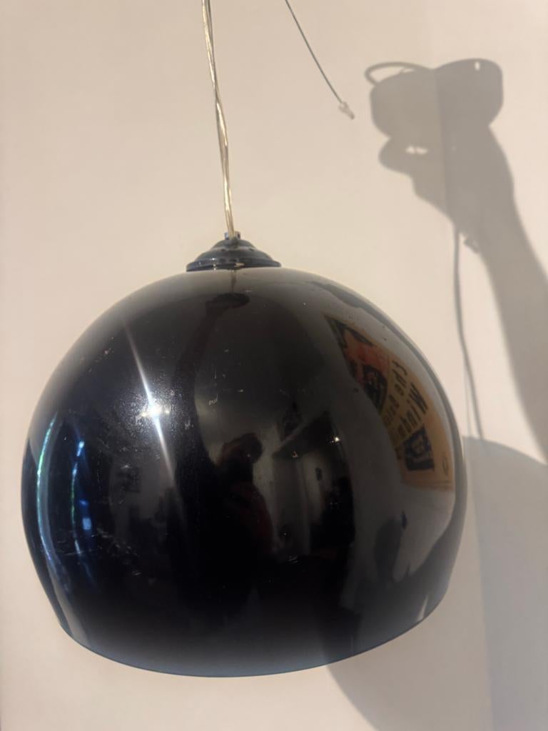 Zwarte Koepel Hanglamp - Lamp Zwart Design, Huis en Inrichting, Lampen | Hanglampen, Ophalen of Verzenden, Gebruikt, Metaal