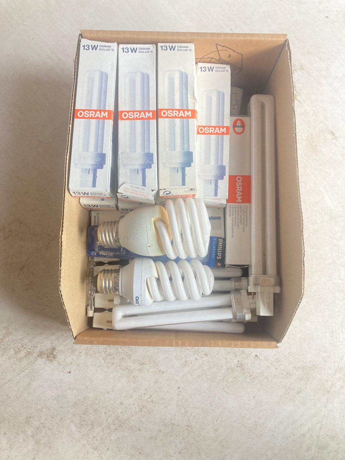 Osram 13W DULUX spaarlampen + diverse Sylvana lampen, Huis en Inrichting, Lampen | Losse lampen, Ophalen, Osram, Met schakelaar