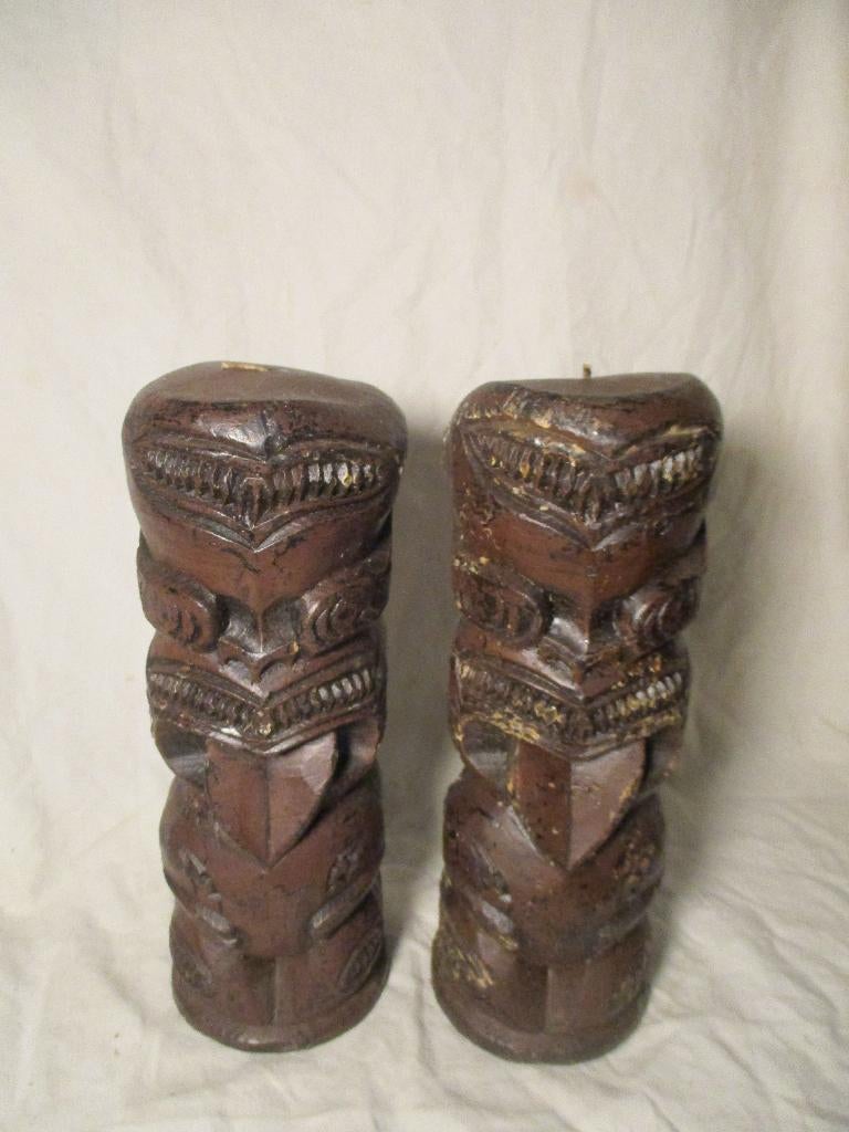 2x Maori kaarsen nieuw Zeeland, Antiek en Kunst, Ophalen of Verzenden