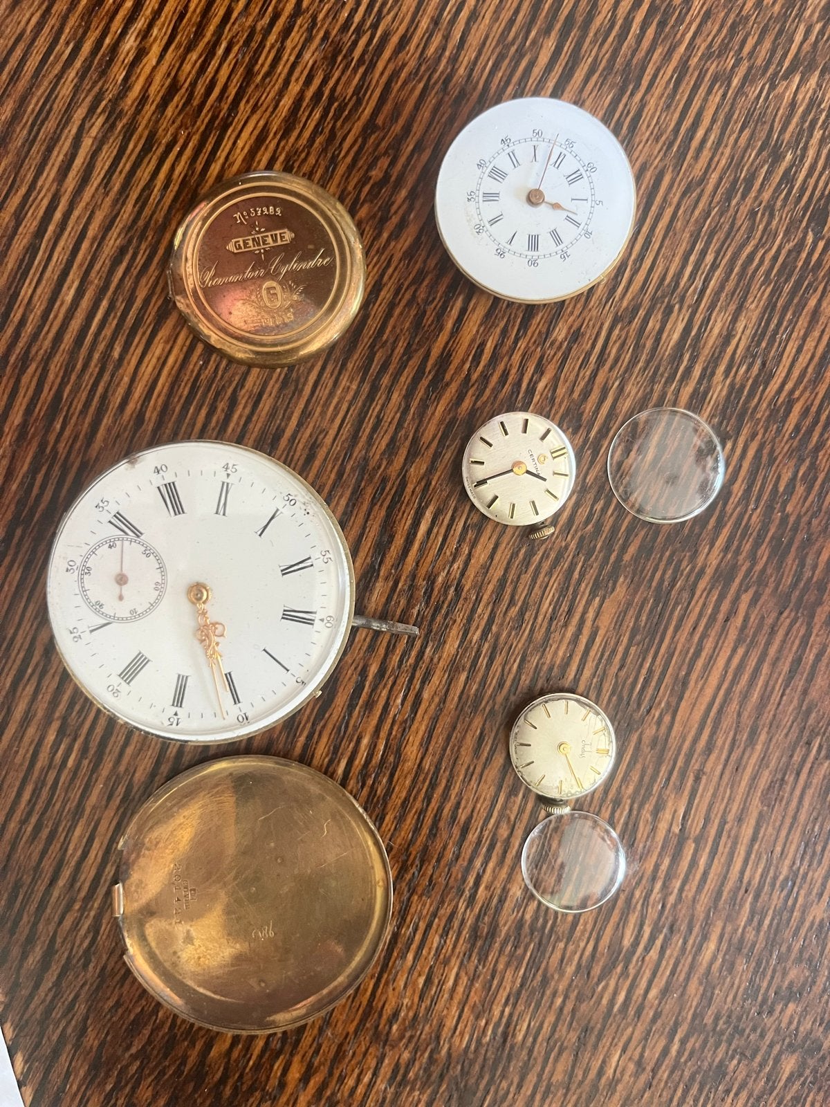Diverse uurwerken: zakhorloge en kleine horloges, Sieraden, Tassen en Uiterlijk, Horloges | Antiek, Overige merken, Overige materialen