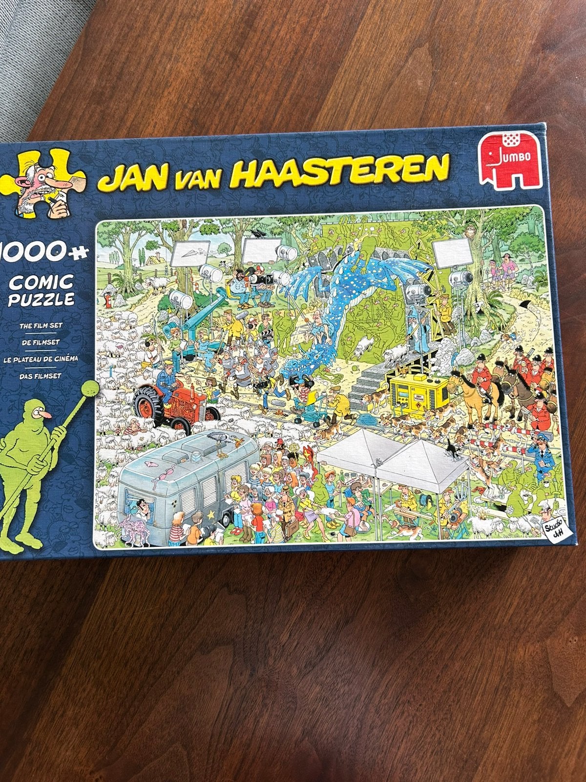 Jan van Haasteren “ de filmset”, Hobby en Vrije tijd, Denksport en Puzzels, Ophalen of Verzenden, 500 t/m 1500 stukjes, Zo goed als nieuw