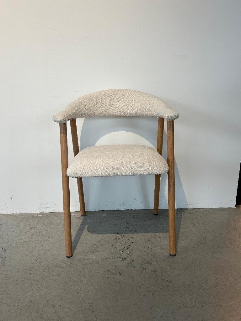 Design Eetkamerstoel Duki, Japandi, Wit, Nieuw, Ophalen of Verzenden