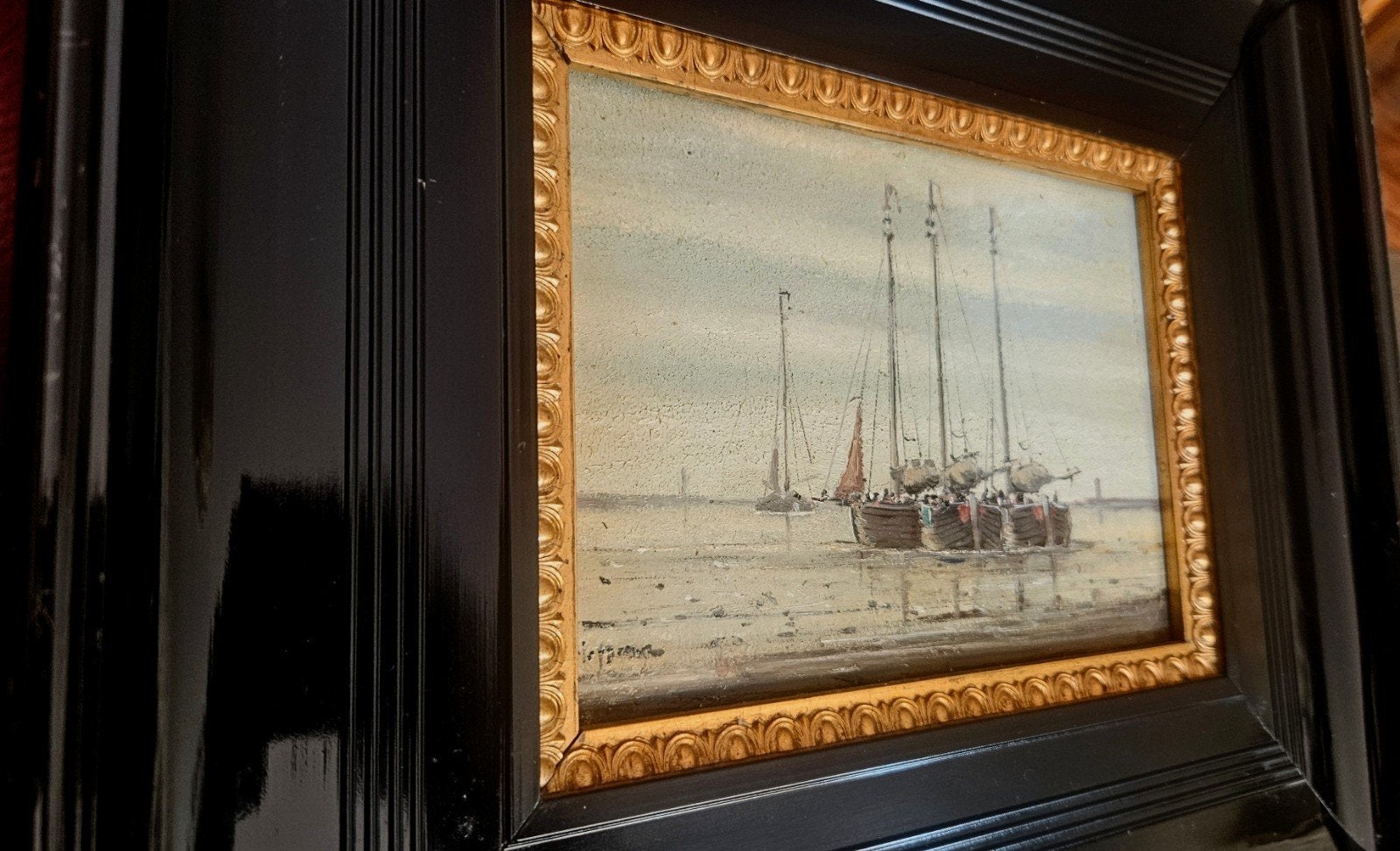 gesign J.Heppener (1826-1898 )Scheveningen bomschuiten, Ophalen