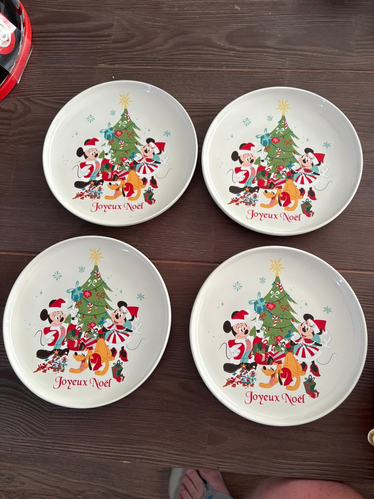 Disney parks 4 kerst bordjes., Diversen, Kerst, Zo goed als nieuw, Ophalen of Verzenden