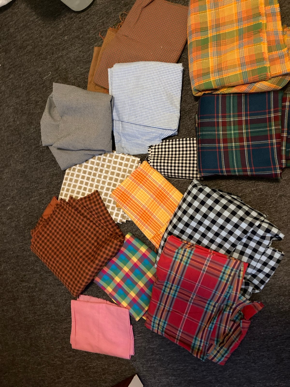 Diverse stoffenpakket: ruitjes, effen, en meer!, Ophalen, Gebruikt, Overige kleuren, 30 tot 120 cm