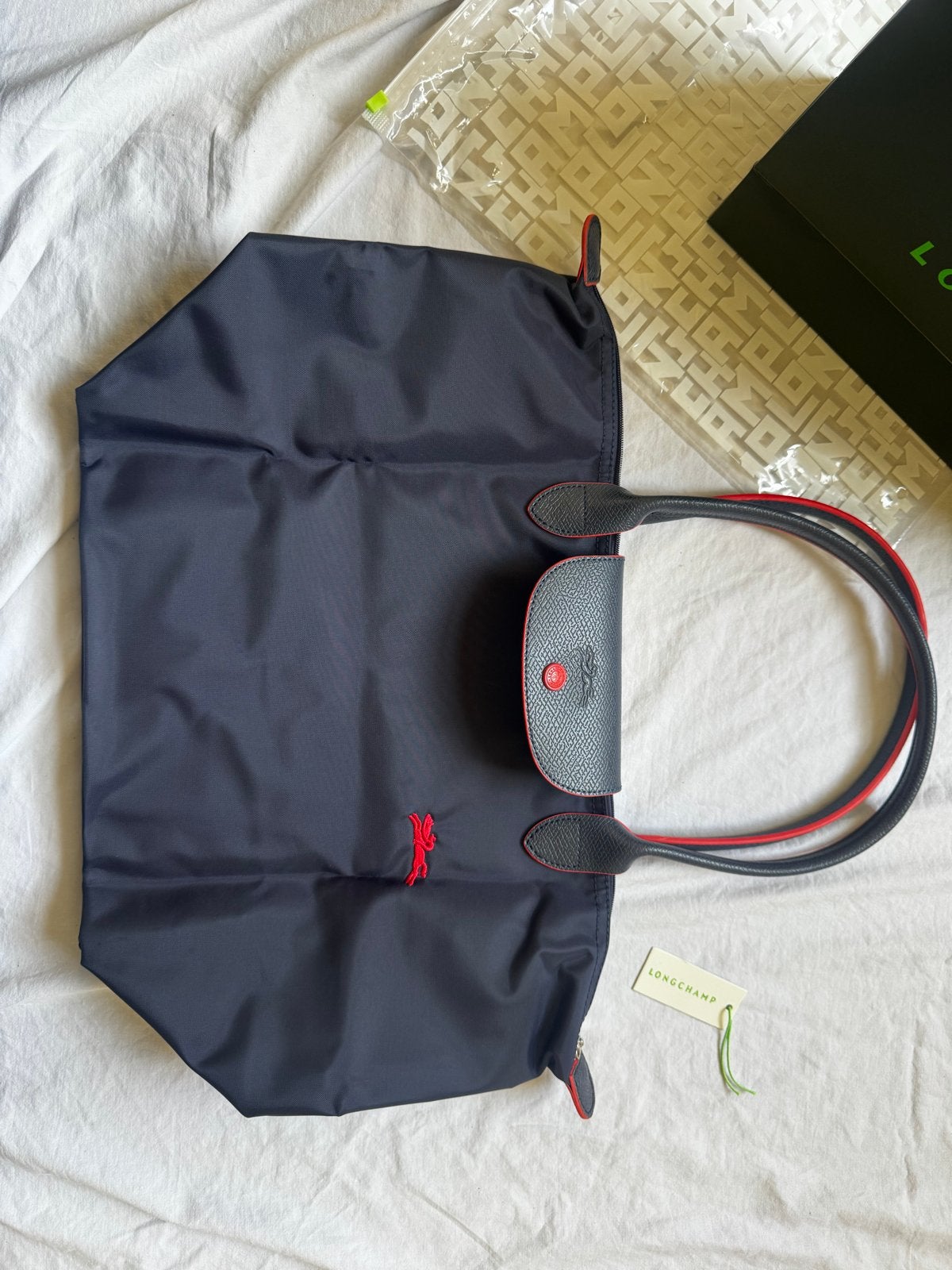 Longchamp Le Pliage Shopper M - Nieuw en Ongebruikt, Ophalen of Verzenden, Nieuw, Blauw, Shopper