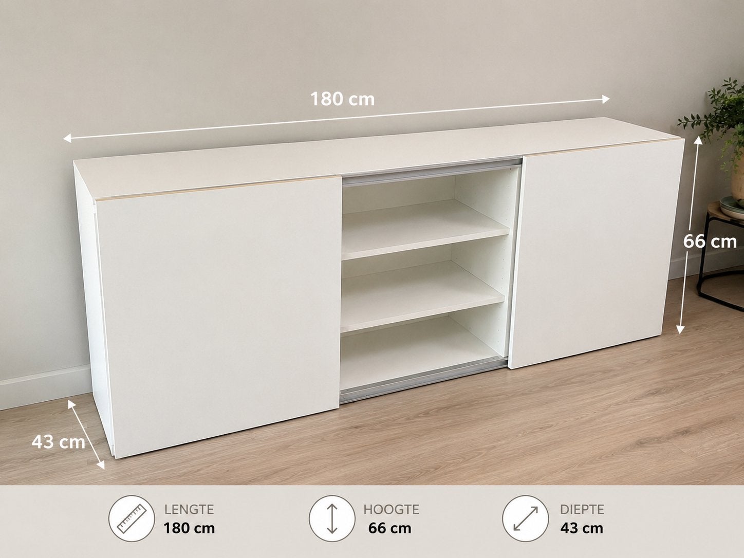IKEA kast met schuifdeuren, Ophalen, Overige materialen, Gebruikt, 150 tot 200 cm