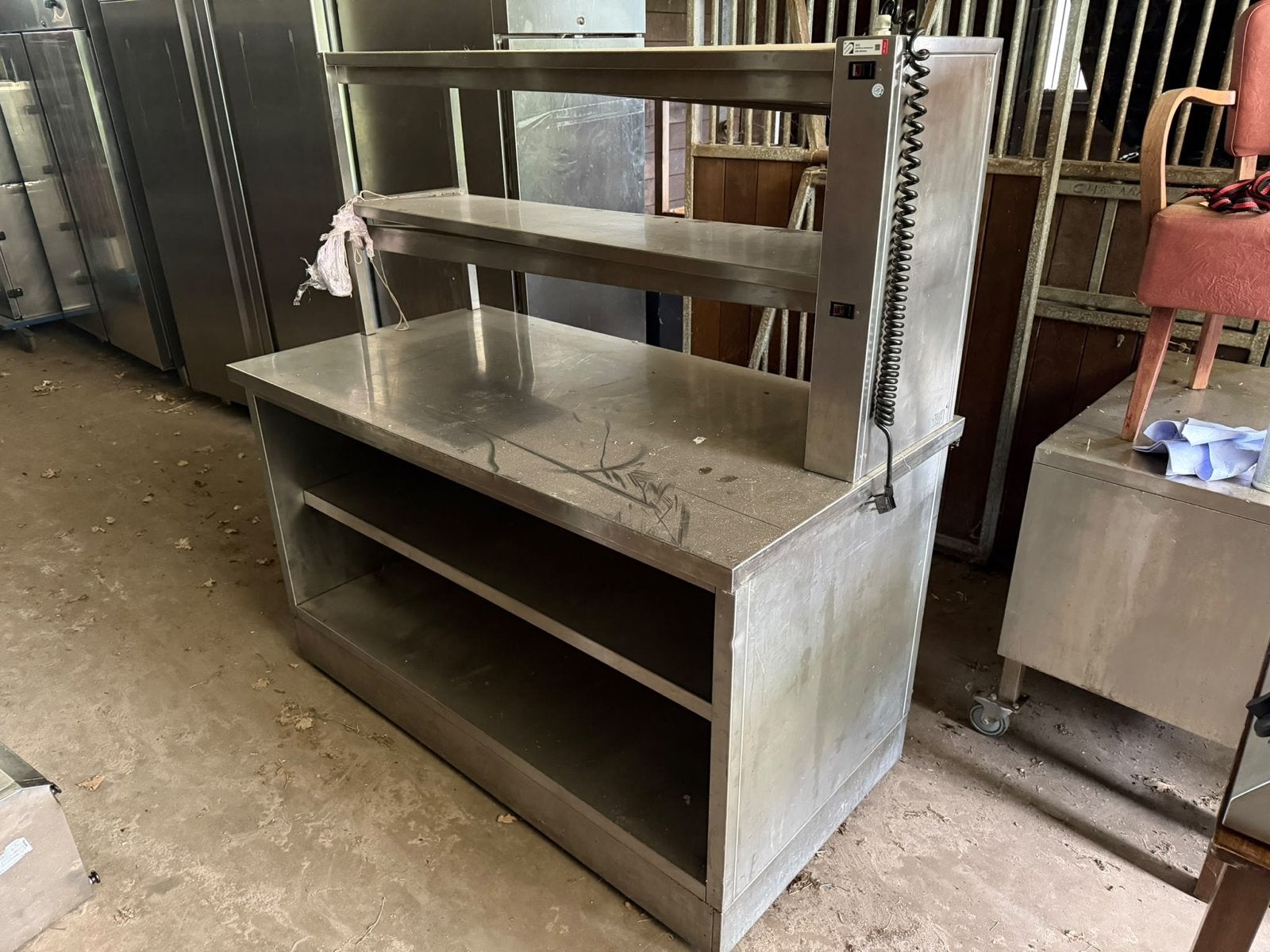 RVS Werkbank met Warmhoudbrug - Horeca Keukenapparatuur, Ophalen, Gebruikt, RVS Meubilair