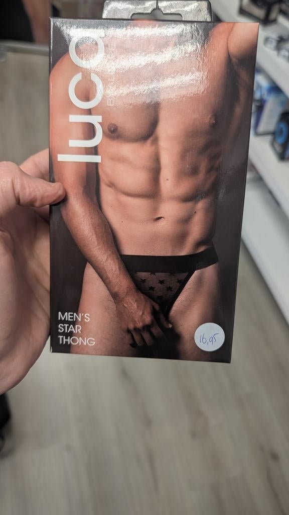 Luca Heren Tanga String - Doorschijnend - Maat L/XL, Ophalen of Verzenden, Zwart, Luca, Overige typen